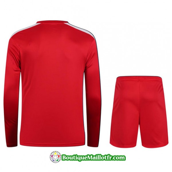 Boutiquemaillotfr 0078 Maillot Kit Entraînement Adidas Manche Longue 2023 2024 Rouge