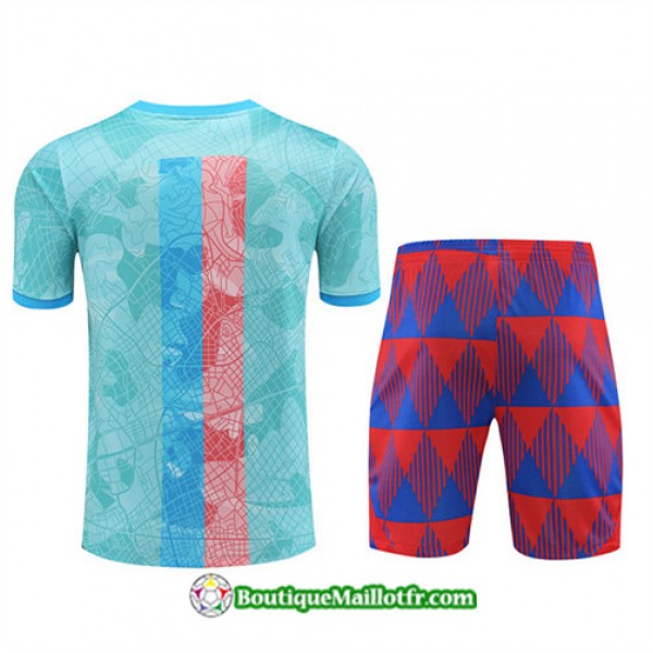 Boutiquemaillotfr 0154 Maillot Kit Entraînement Barcelone Training 2023 2024 Bleu