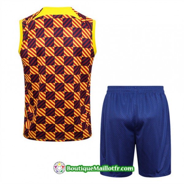 Boutiquemaillotfr 0175 Maillot Kit Entraînement Barcelone Debardeur 2023 2024 Orange