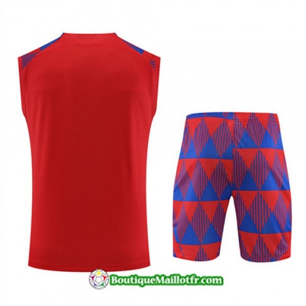 Boutiquemaillotfr 0176 Maillot Kit Entraînement Barcelone Debardeur 2023 2024 Rouge