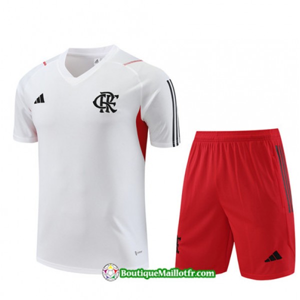 Boutiquemaillotfr 0232 Maillot Kit Entraînement Flamengo Enfant Training 2023 2024 Blanc
