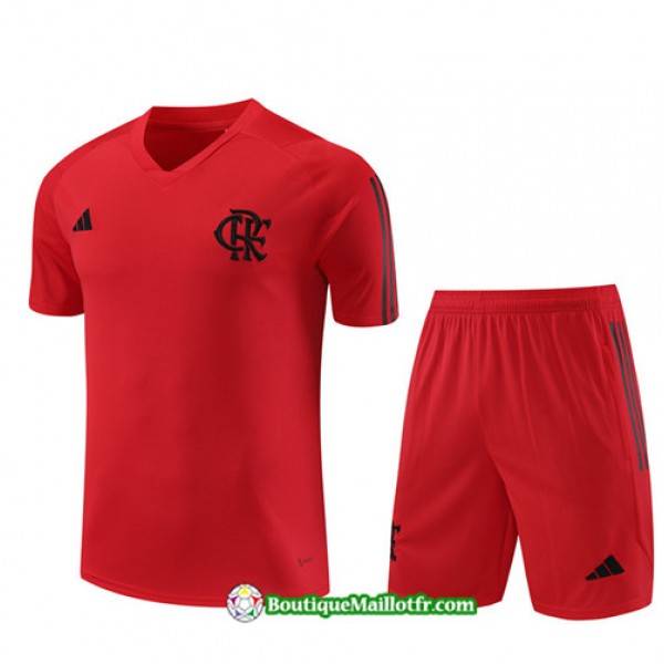 Boutiquemaillotfr 0233 Maillot Kit Entraînement Flamengo Enfant Training 2023 2024 Rouge