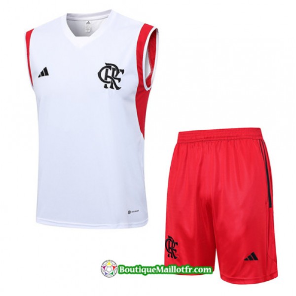 Boutiquemaillotfr 0237 Maillot Kit Entraînement Flamengo Debardeur 2023 2024 Blanc