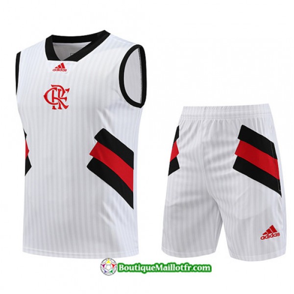 Boutiquemaillotfr 0238 Maillot Kit Entraînement Flamengo Debardeur 2023 2024 Blanc
