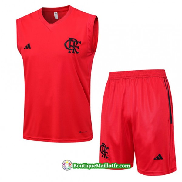 Boutiquemaillotfr 0240 Maillot Kit Entraînement Flamengo Debardeur 2023 2024 Rouge