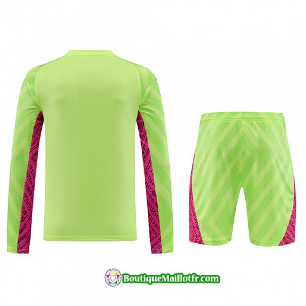 Boutiquemaillotfr 0284 Maillot Kit Entraînement Manchester City Manche Longue 2023 2024 Vert