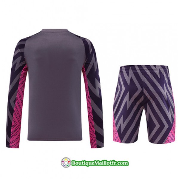 Boutiquemaillotfr 0286 Maillot Kit Entraînement Manchester City Manche Longue 2023 2024 Violet