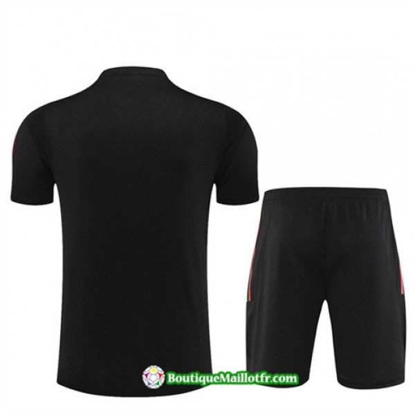 Boutiquemaillotfr 0288 Maillot Kit Entraînement Manchester United Enfant Training 2023 2024 Noir