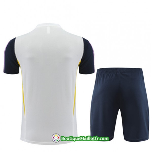 Boutiquemaillotfr 0385 Maillot Kit Entraînement Real Madrid Enfant Training 2023 2024 Blanc