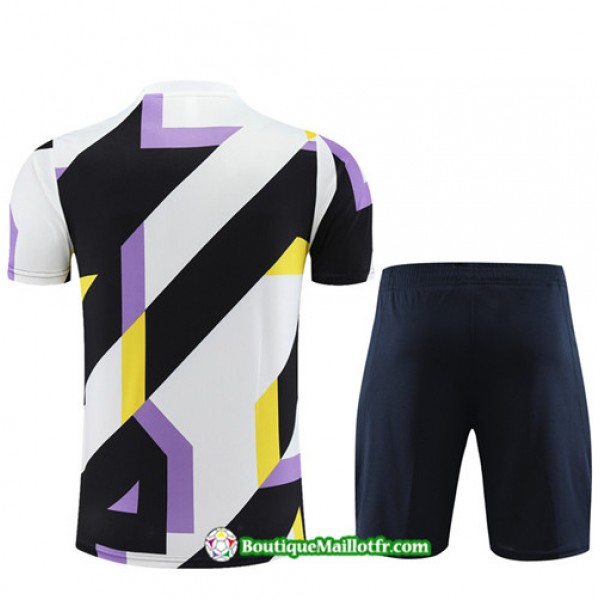 Boutiquemaillotfr 0386 Maillot Kit Entraînement Real Madrid Enfant Training 2023 2024 Blanc