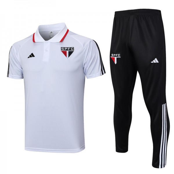 Boutiquemaillotfr 0421 Maillot Kit Entraînement Sao Paulo Polo Training 2023 2024 Blanc