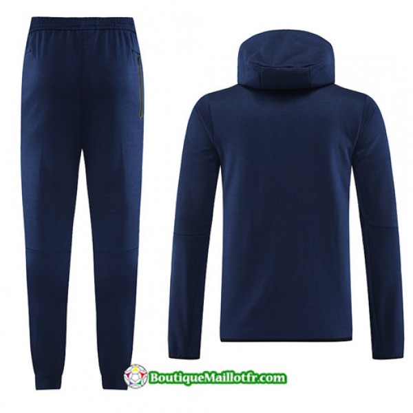 Boutiquemaillotfr 0621 Veste Survetement France à Capuche 2023 2024 Bleu Marine