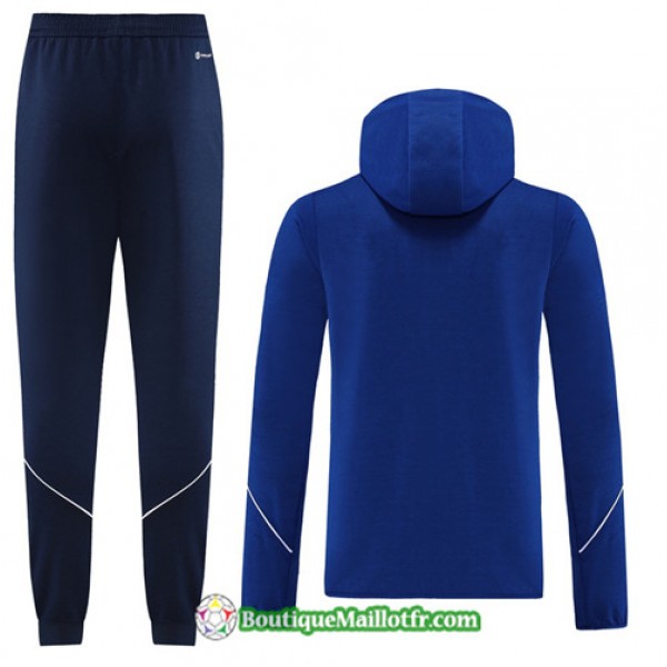 Boutiquemaillotfr 0800 Veste Survetement Adidas à Capuche 2023 2024 Bleu