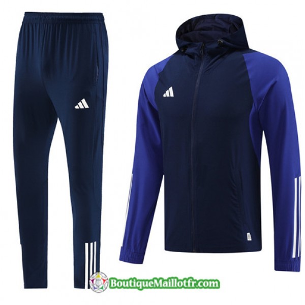 Boutiquemaillotfr 0801 Veste Survetement Adidas à Capuche 2023 2024 Bleu