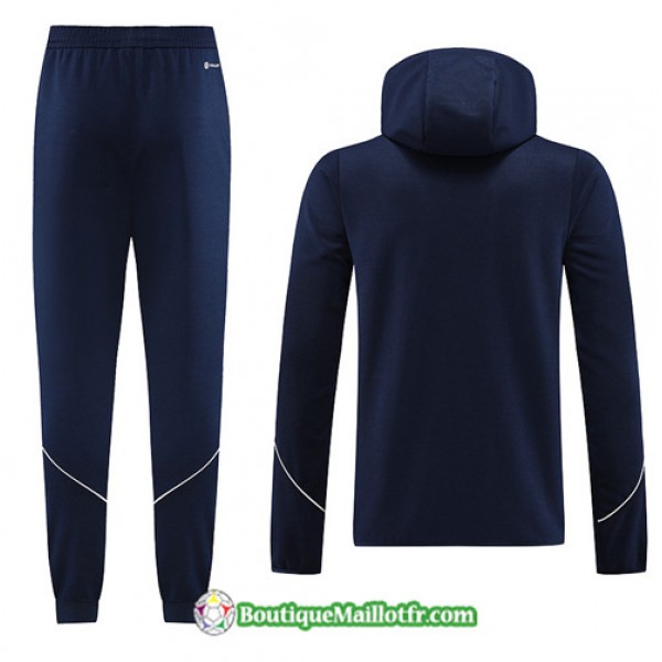 Boutiquemaillotfr 0802 Veste Survetement Adidas à Capuche 2023 2024 Bleu