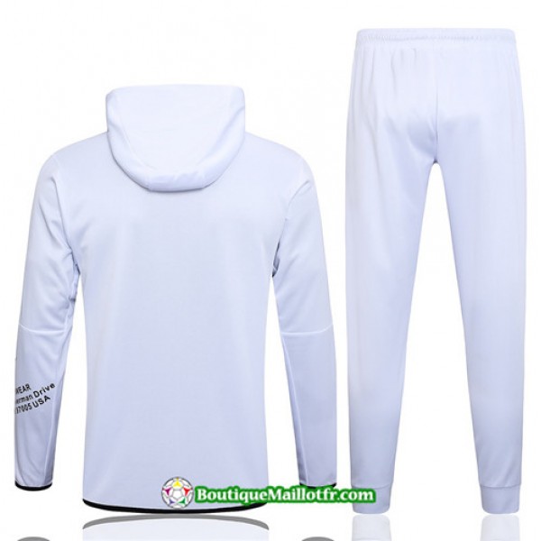 Boutiquemaillotfr 0855 Veste Survetement Nike à Capuche 2023 2024 Blanc