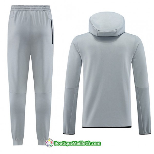 Boutiquemaillotfr 0870 Veste Survetement Nike à Capuche 2023 2024 Gris