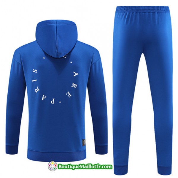 Boutiquemaillotfr 0912 Survetement Paris Saint Germain Enfant à Capuche 2023 2024 Bleu