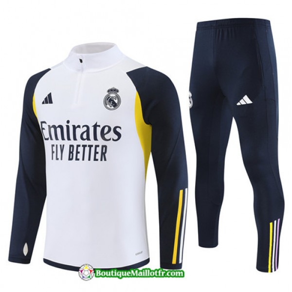 Boutiquemaillotfr 0991 Survetement Real Madrid Enfant 2023 2024 Blanc