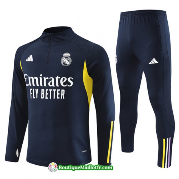 Boutiquemaillotfr 0995 Survetement Real Madrid Enfant 2023 2024 Bleu Marine