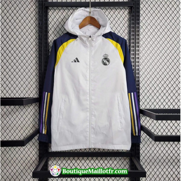 Maillot Coupe Vent Real Madrid 2023 Blanc