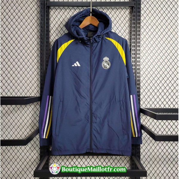 Maillot Coupe Vent Real Madrid 2023 Bleu