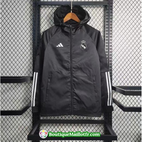 Maillot Coupe Vent Real Madrid 2023 Noir