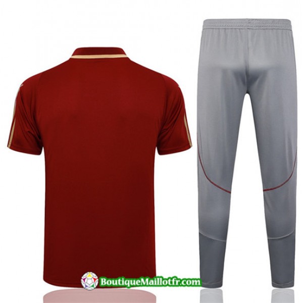 Maillot Kit Entraînement Arsenal Polo 2023 2024 Rouge Bordeaux