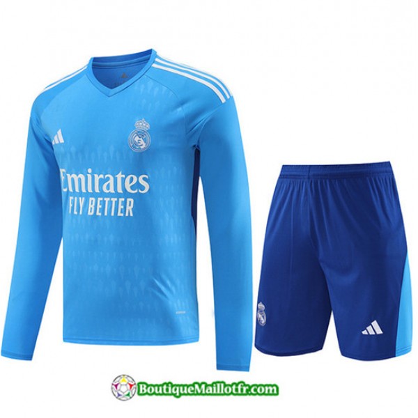 Maillot Kit Entraînement Real Madrid Gardien De But 2023 2024 Bleu