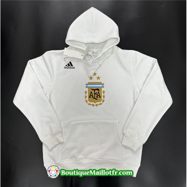 Veste Sweat A Capuche Argentine 2023 2024 Blanc