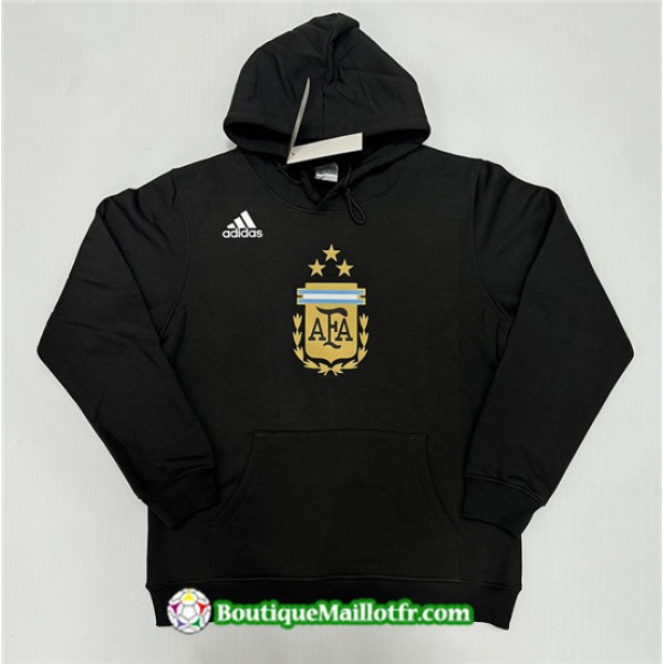 Veste Sweat A Capuche Argentine 2023 2024 Noir