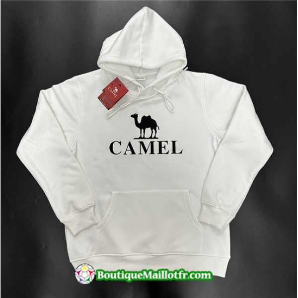 Veste Sweat A Capuche Chameau 2023 2024 Blanc