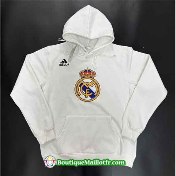 Veste Sweat A Capuche Real Madrid 2023 2024 Blanc