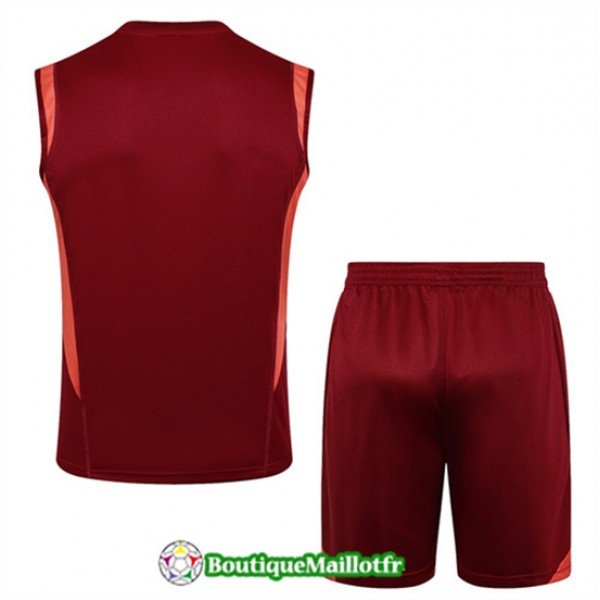 Maillot Kit Entraînement Manchester United Debardeur 2024 2025 Rouge Bordeaux