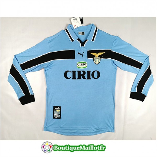 Maillot Lazio Retro 1998 2000 Domicile Manche Long...