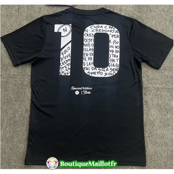 Maillot Naples 2024 2025 Commémorative 10 Noir