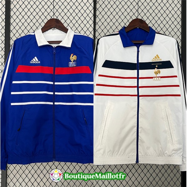 Veste Réversible Coupe Vent France Retro 1998 Bleu