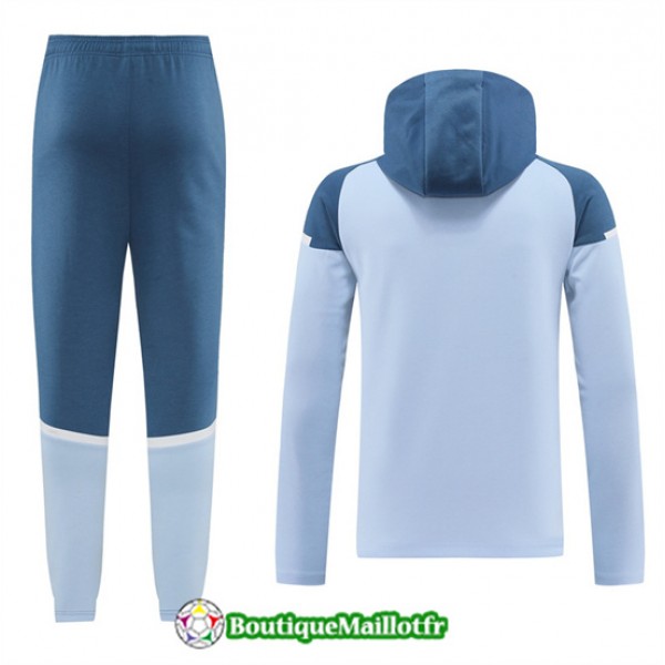 Veste Survetement Manchester City 2024 2025 à Capuche Bleu