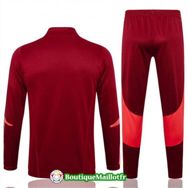 Veste Survetement Manchester United 2024 2025 Rouge Bordeaux