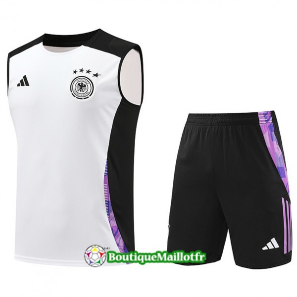 Maillot Kit Entraînement Allemagne Debardeur 2024 2025 Blanc