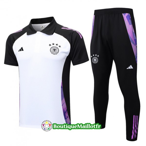 Maillot Kit Entraînement Allemagne Polo Training 2024 2025 Blanc