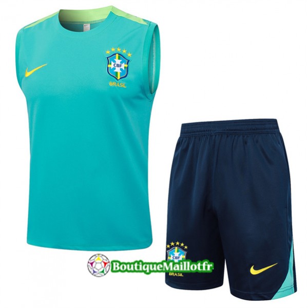 Maillot Kit Entraînement Bresil Debardeur 2024 2025 Bleu Ciel