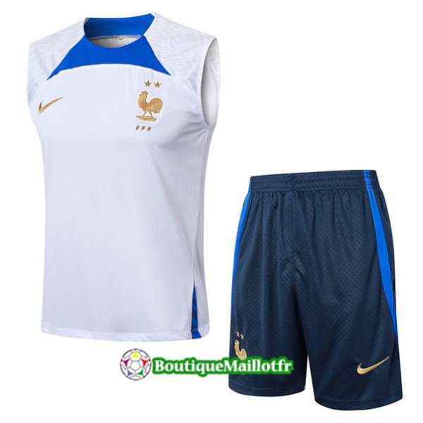 Maillot Kit Entraînement France Debardeur 2024 2025 Blanc