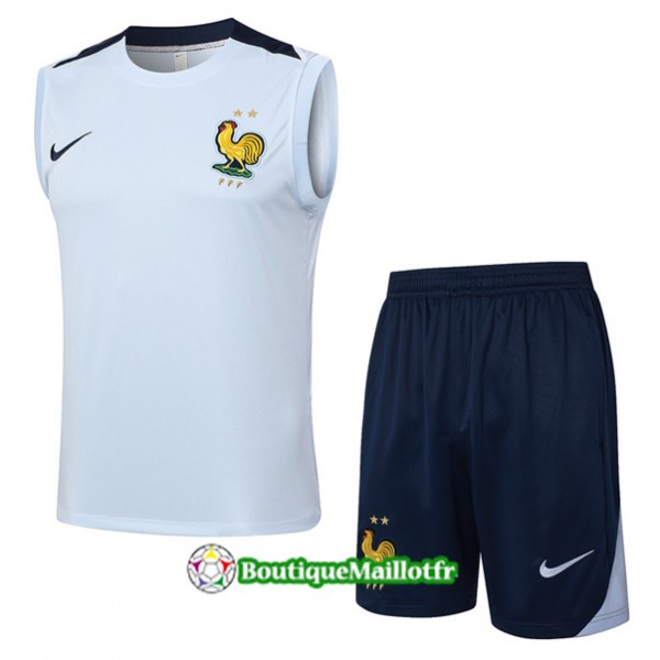 Maillot Kit Entraînement France Debardeur 2024 2025 Bleu