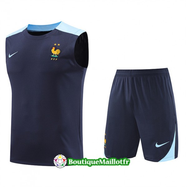 Maillot Kit Entraînement France Debardeur 2024 2025 Bleu