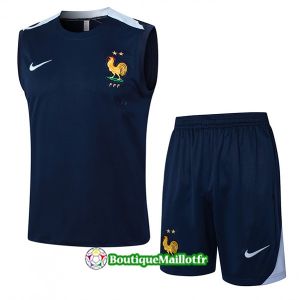 Maillot Kit Entraînement France Debardeur 2024 2025 Bleu Marine