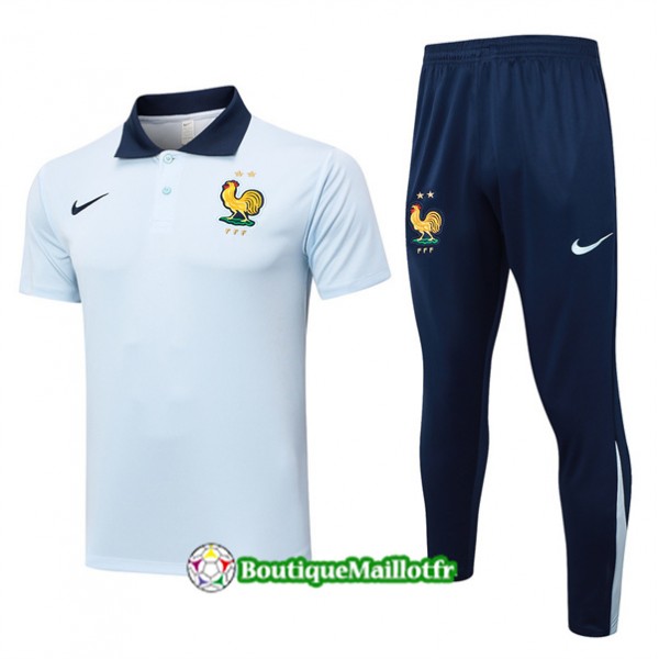 Maillot Kit Entraînement France Polo Training 2024 2025 Bleu