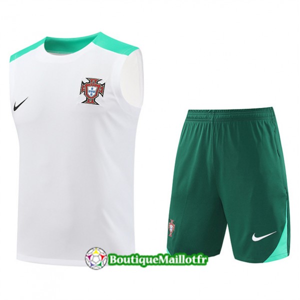 Maillot Kit Entraînement Portugal Debardeur 2024 2025 Blanc