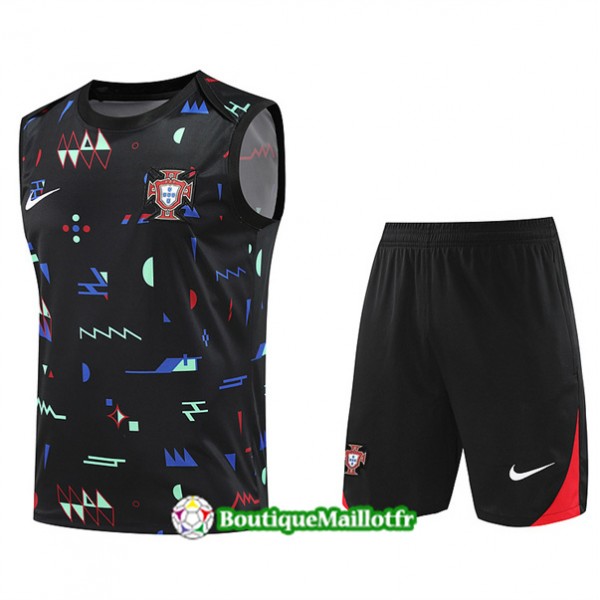 Maillot Kit Entraînement Portugal Debardeur 2024 2025 Noir