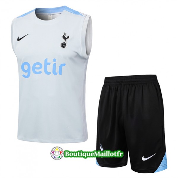 Maillot Kit Entraînement Tottenham Hotspur Debardeur 2024 2025 Gris Clair